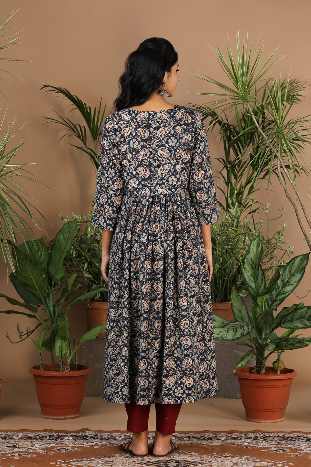 Image of Indigo Blue Kalamkari Kurta