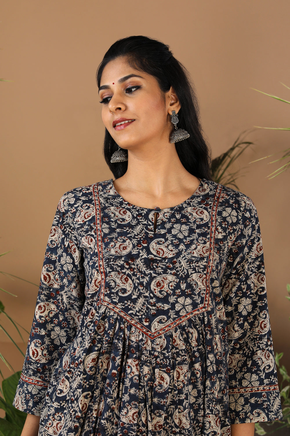 Image of Indigo Blue Kalamkari Kurta
