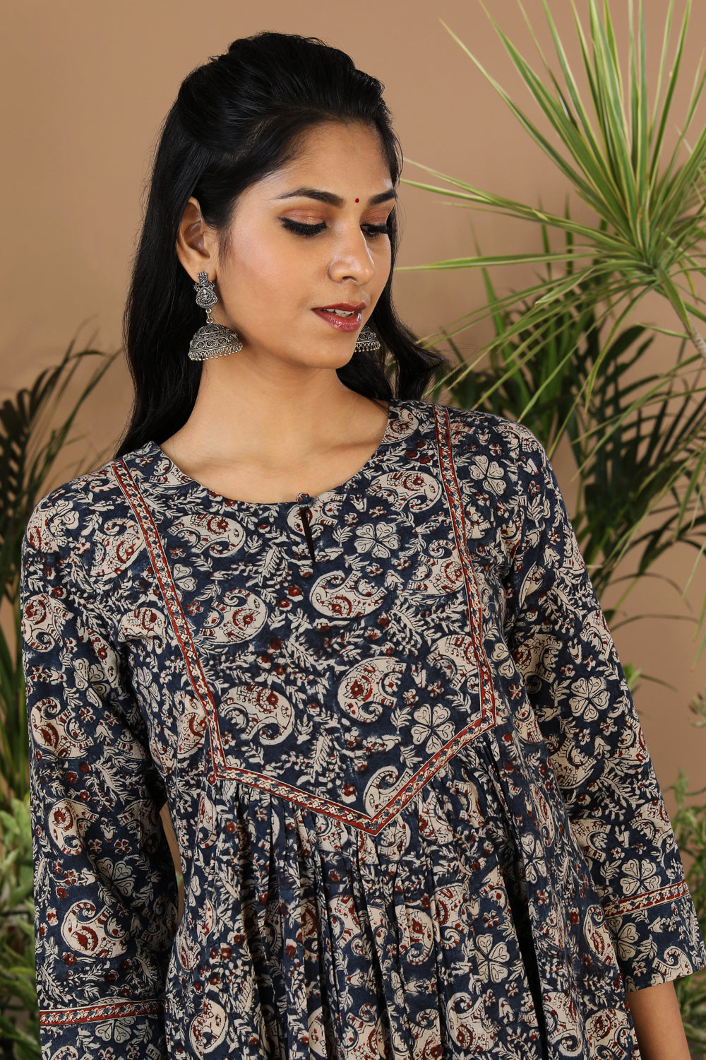 Image of Indigo Blue Kalamkari Kurta