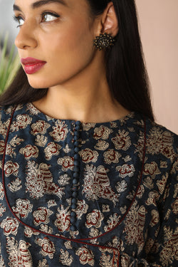 Image of Kalamkari hand block printed long dress