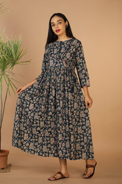 Image of Kalamkari hand block printed long dress