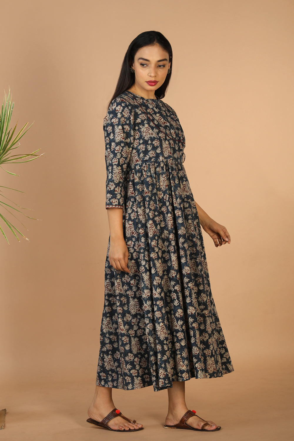 Kalamkari hand block printed long dress