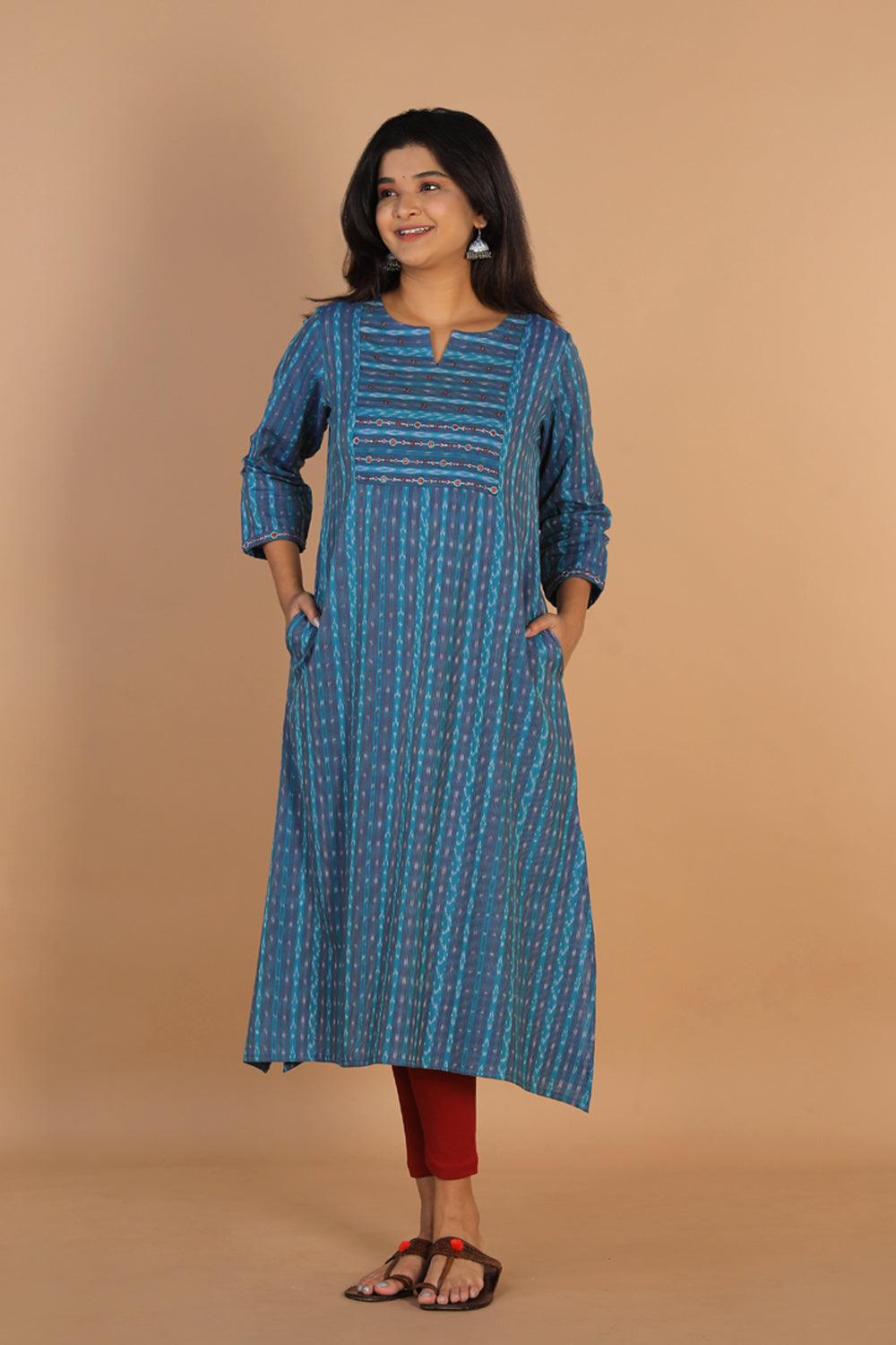 Pochampally cotton Ikat kurta Kalanjali