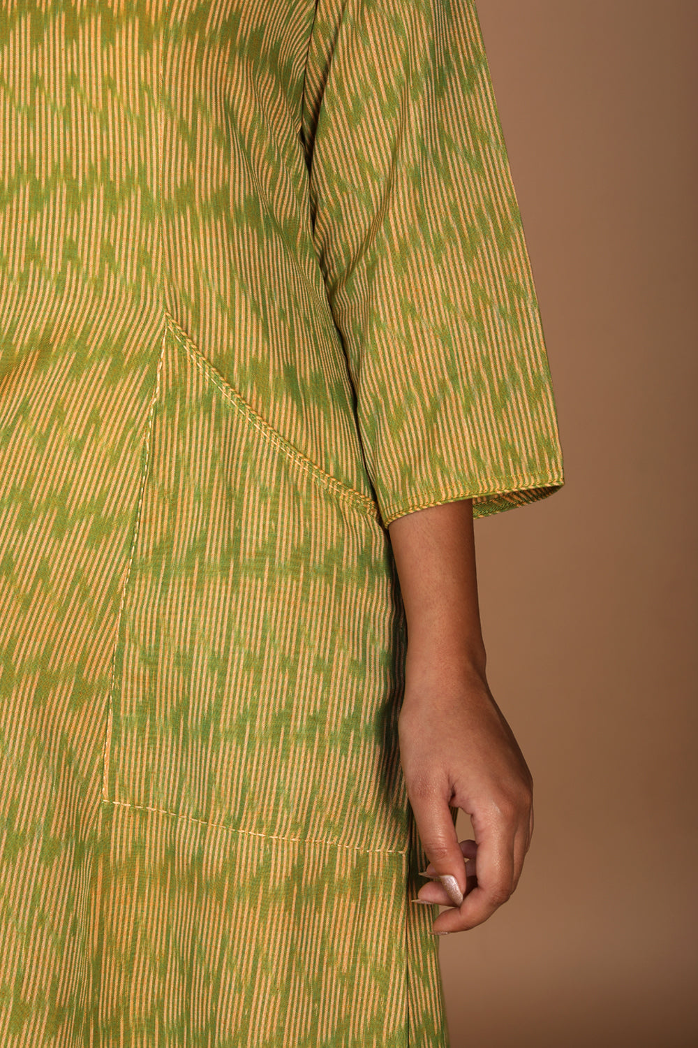 Image of Woven Ikat cotton kurta
