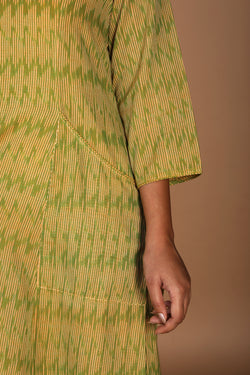 Collection of Woven Ikat cotton kurta in a gallery layout