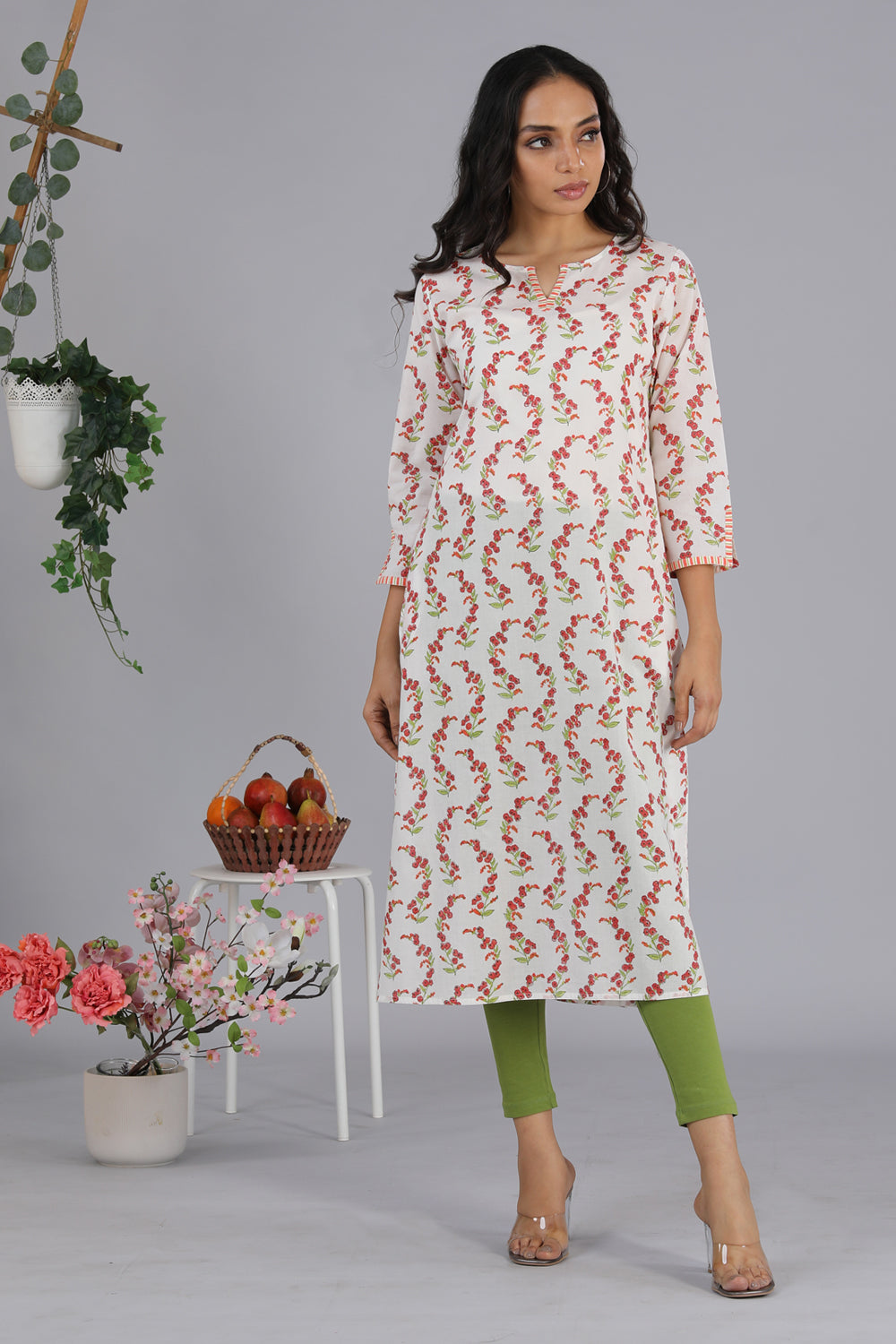 Collection of Hand block printed kurti in a gallery layout