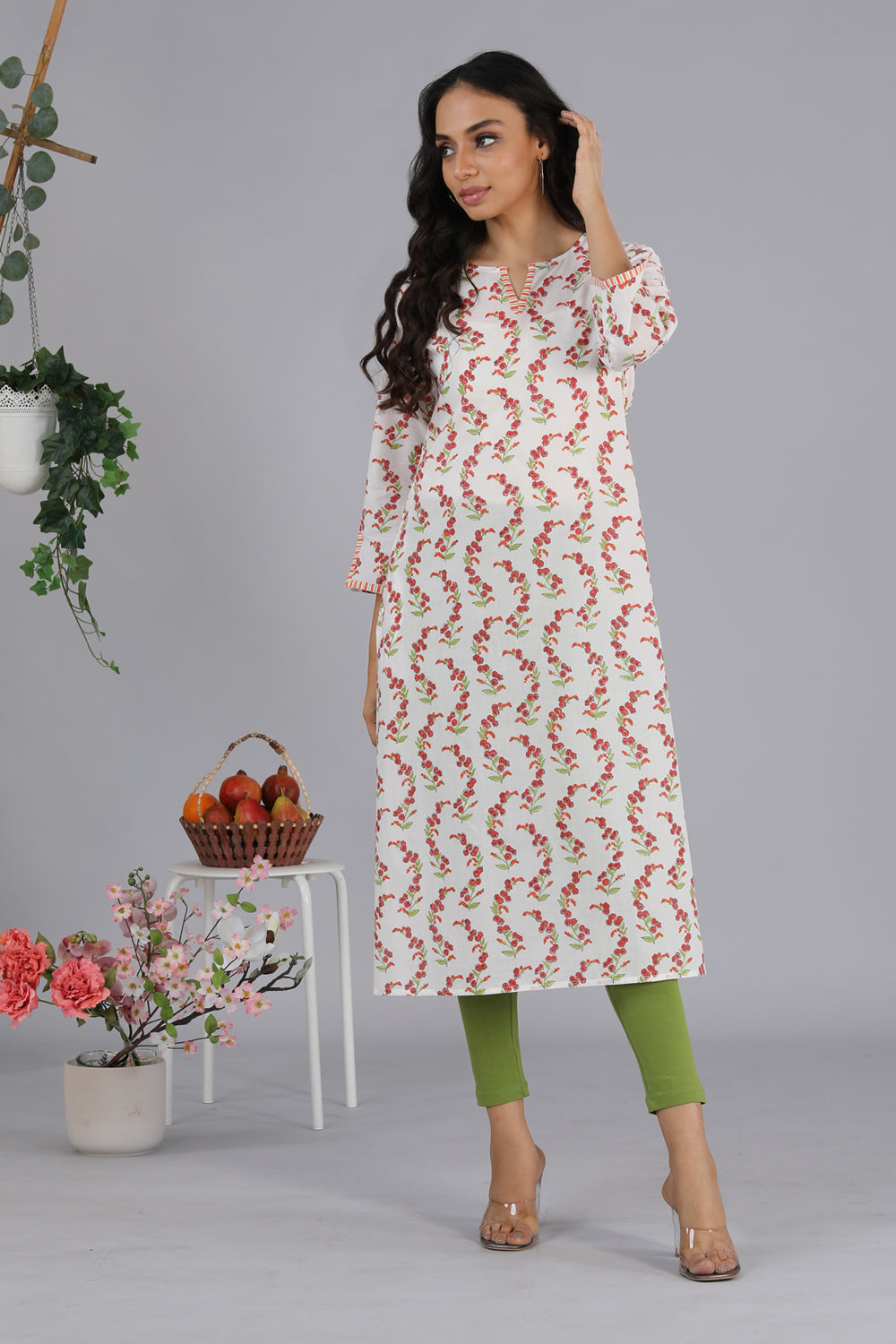 Collection of Hand block printed kurti in a gallery layout