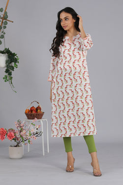 Collection of Hand block printed kurti in a gallery layout