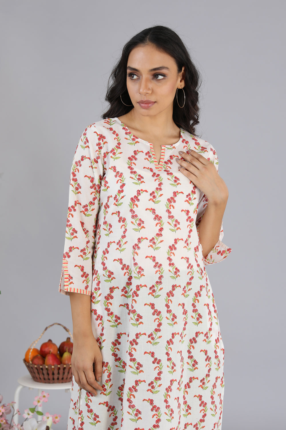 Collection of Hand block printed kurti in a gallery layout