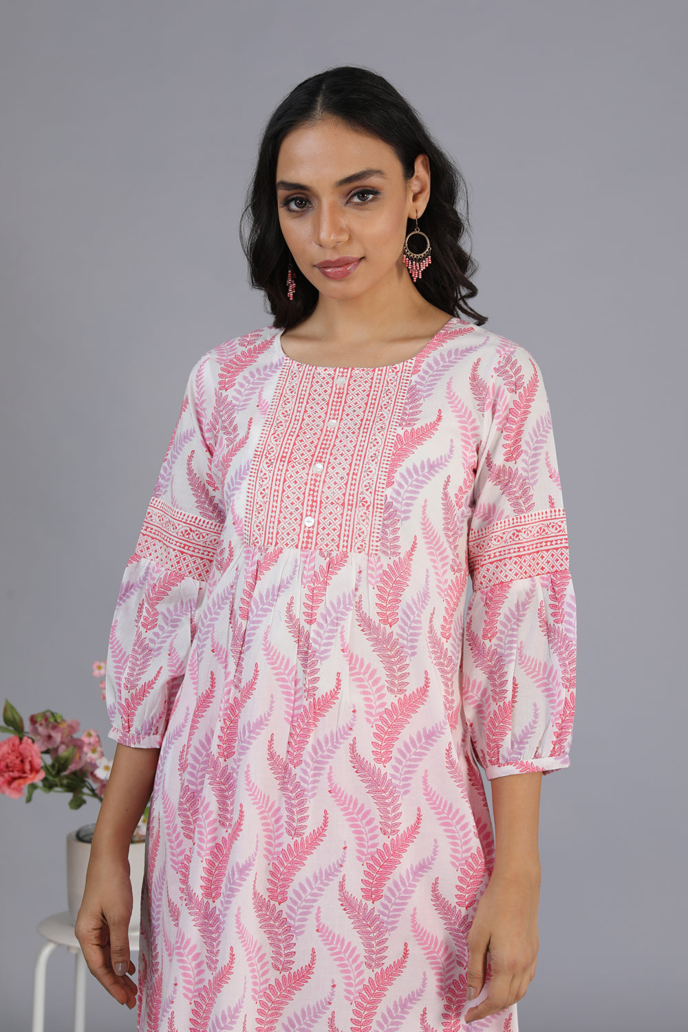 Collection of Block printed cotton kurti in a gallery layout