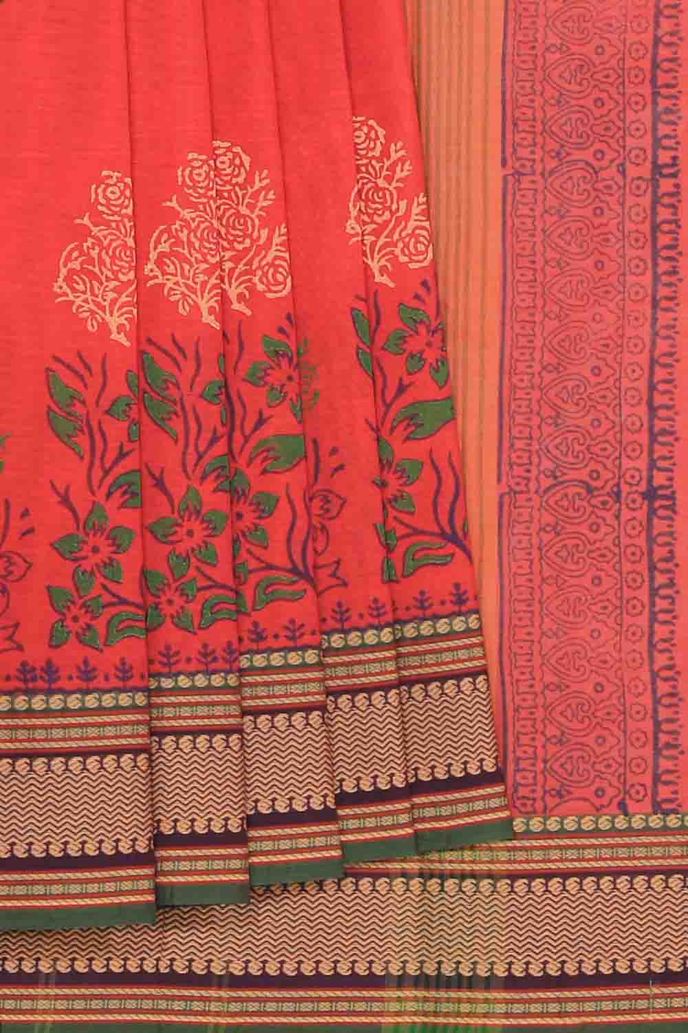 Collection of Hand block printed cotton saree in a gallery layout