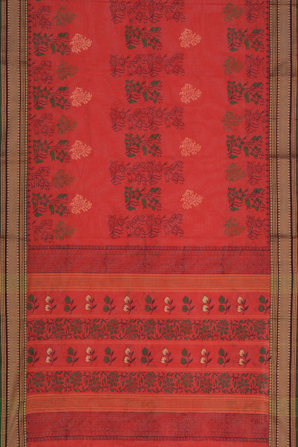 Collection of Hand block printed cotton saree in a gallery layout