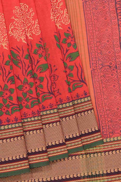 Collection of Hand block printed cotton saree in a gallery layout