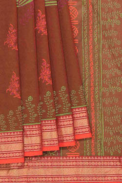 Collection of Hand block printed cotton saree in a gallery layout