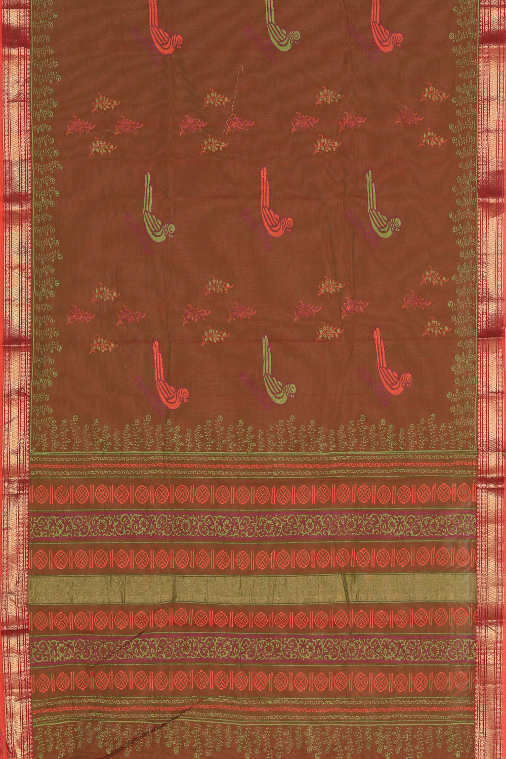 Collection of Hand block printed cotton saree in a gallery layout