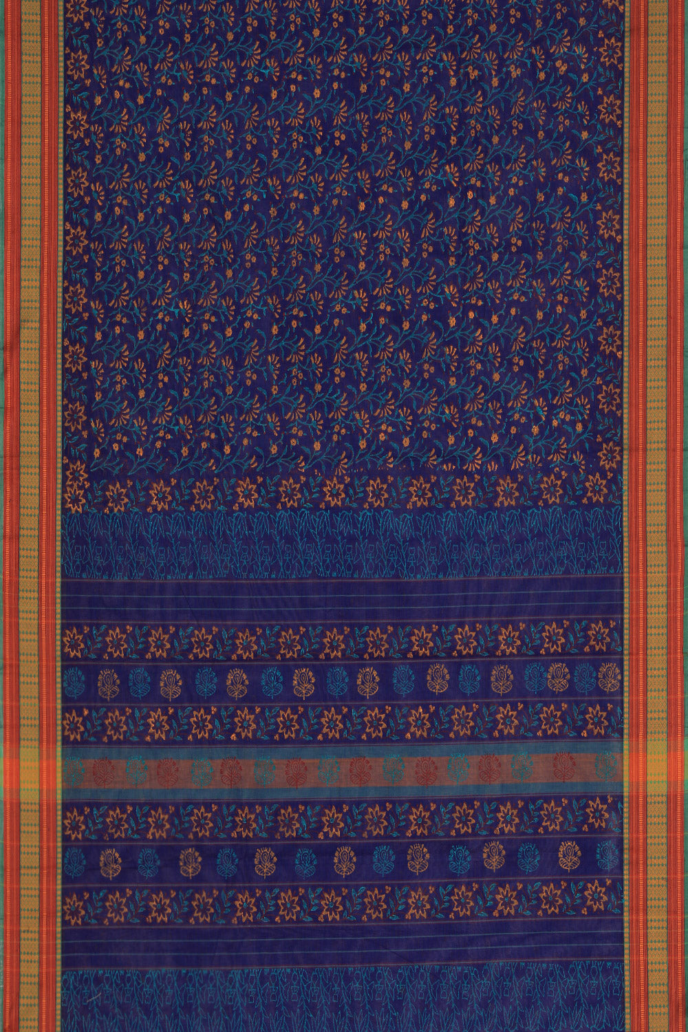 Collection of Hand block printed cotton saree in a gallery layout