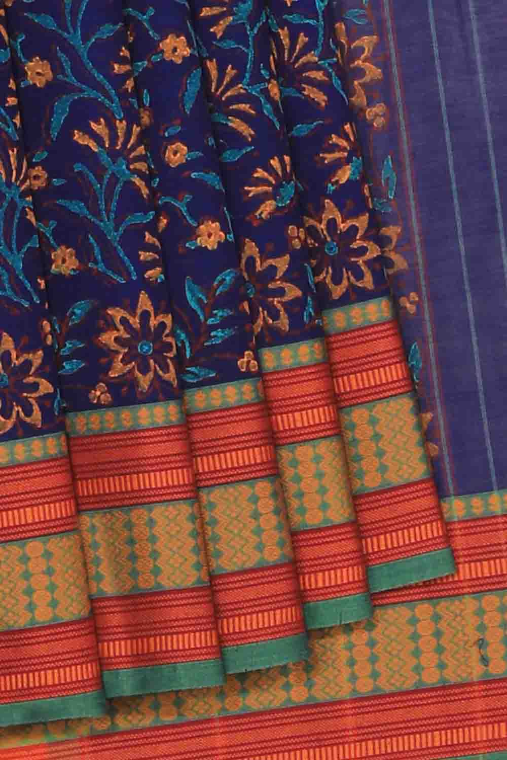 Collection of Hand block printed cotton saree in a gallery layout