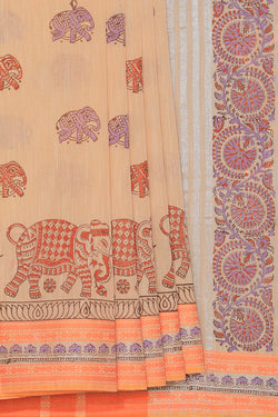 Collection of Hand block printed cotton saree in a gallery layout