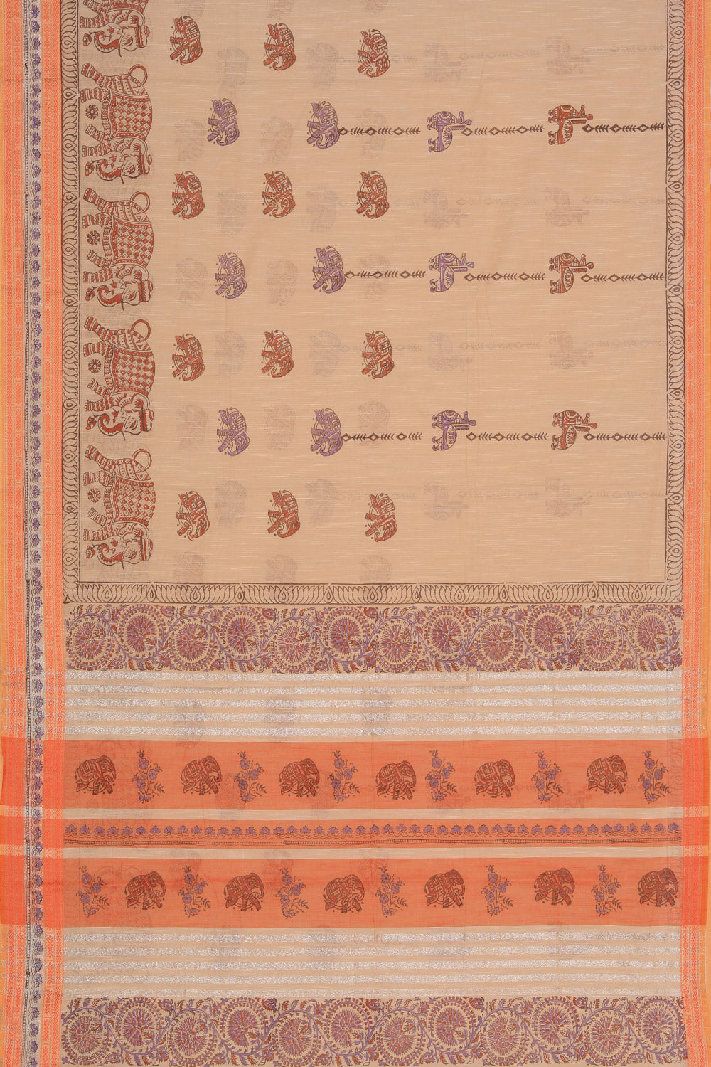 Collection of Hand block printed cotton saree in a gallery layout