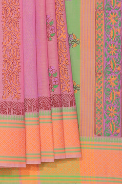 Collection of Hand block printed cotton saree in a gallery layout