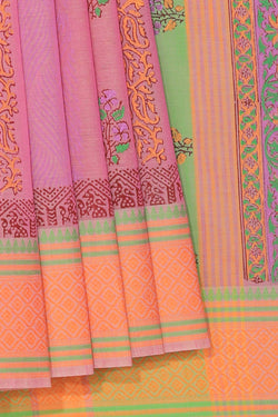 Collection of Hand block printed cotton saree in a gallery layout