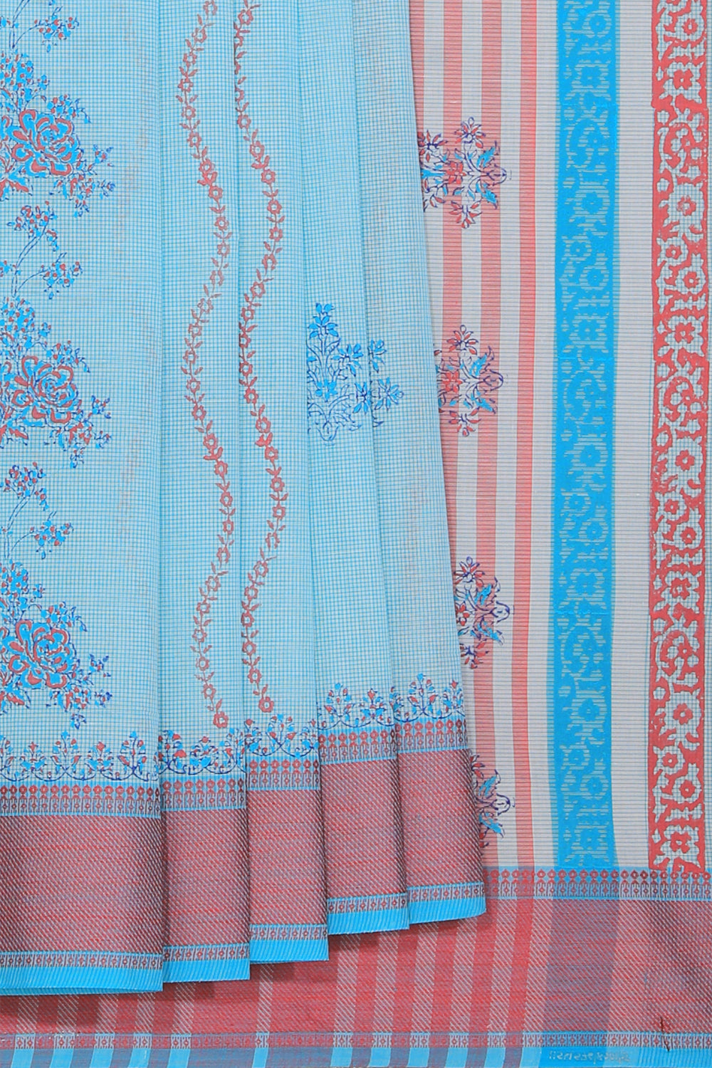 Collection of Hand block printed cotton saree in a gallery layout