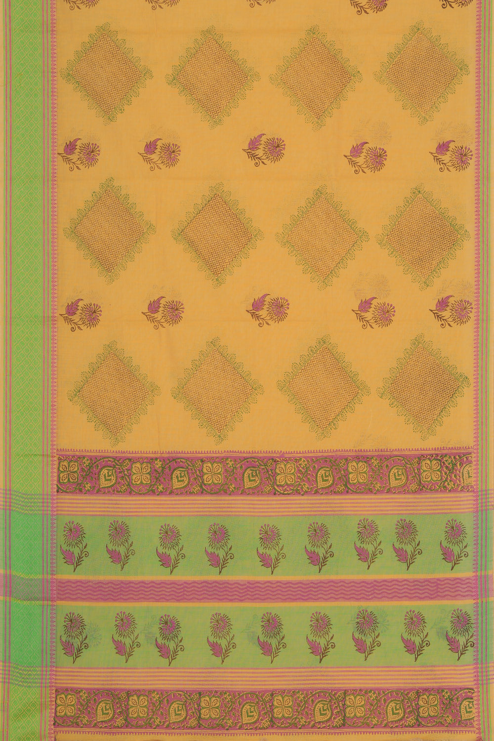 Collection of Hand block printed cotton saree in a gallery layout