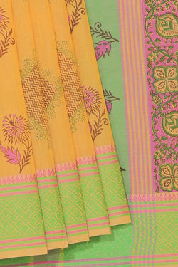 Collection of Hand block printed cotton saree in a gallery layout