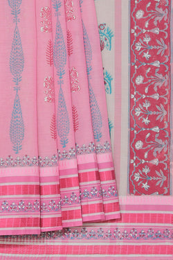 Collection of Hand block printed cotton saree in a gallery layout