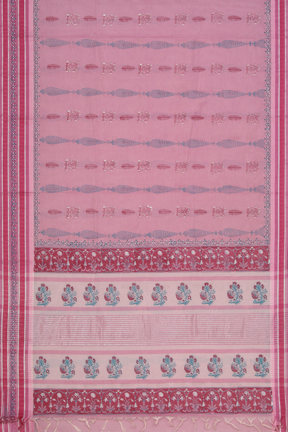 Collection of Hand block printed cotton saree in a gallery layout