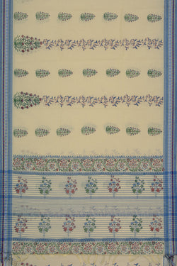 Image of Hand block printed cotton saree