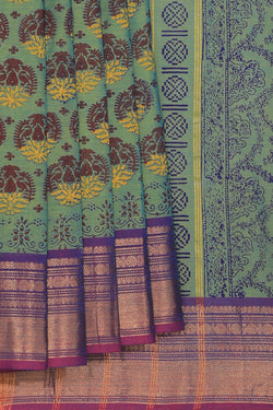 Collection of Hand block printed cotton saree in a gallery layout