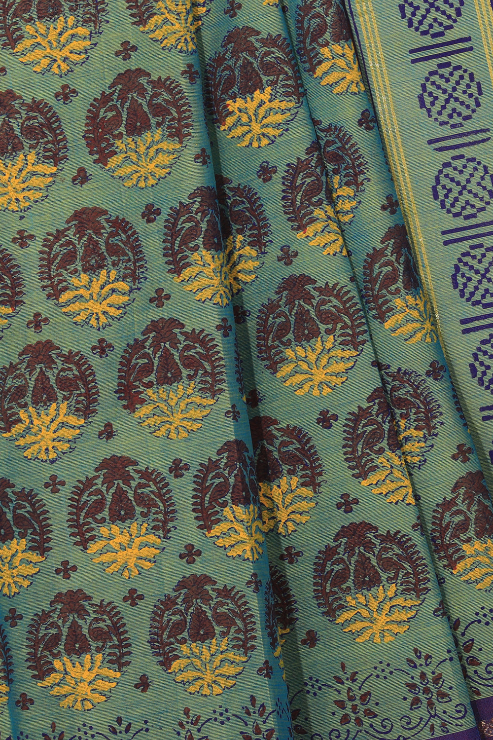 Collection of Hand block printed cotton saree in a gallery layout