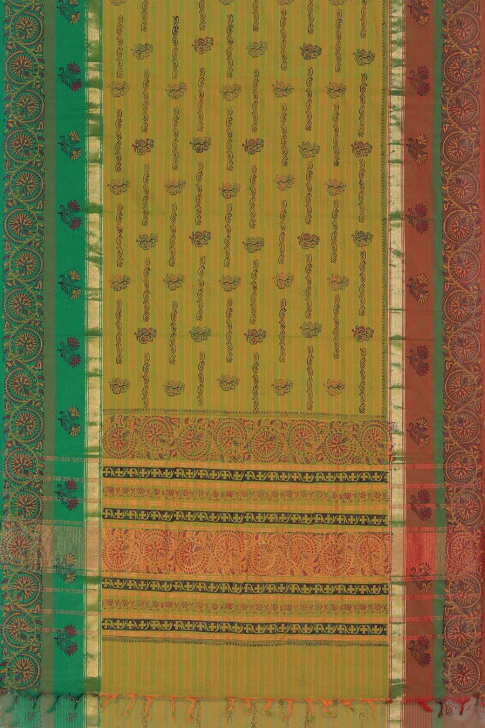 Collection of Hand block printed cotton saree in a gallery layout