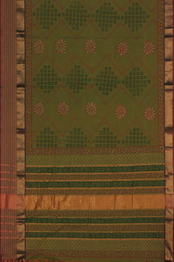 Image of Hand block printed cotton saree