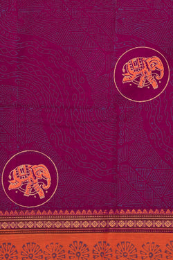 Collection of Hand block printed cotton saree in a gallery layout