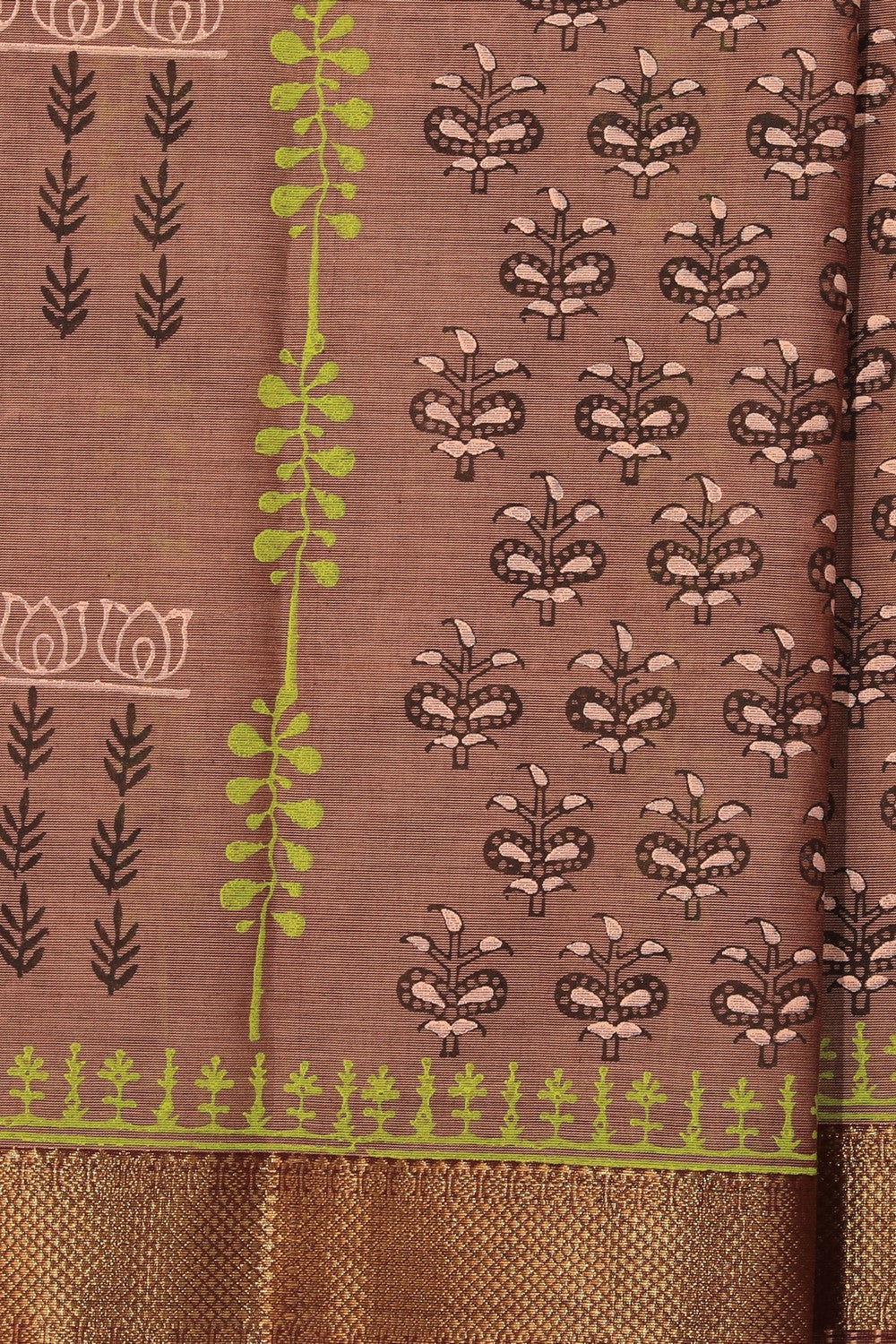 Collection of Hand block printed cotton saree in a gallery layout