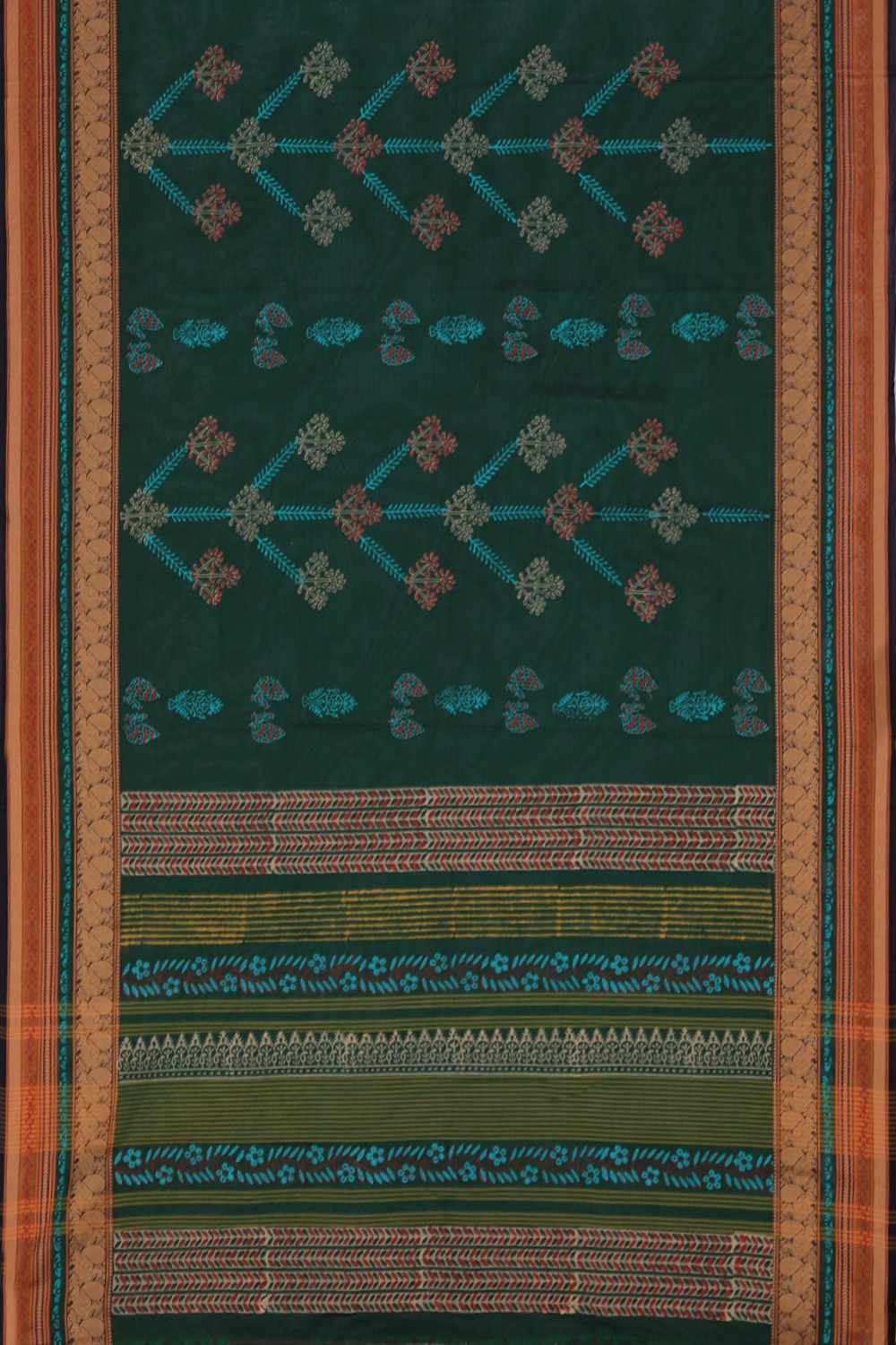 Collection of Hand block printed cotton saree in a gallery layout