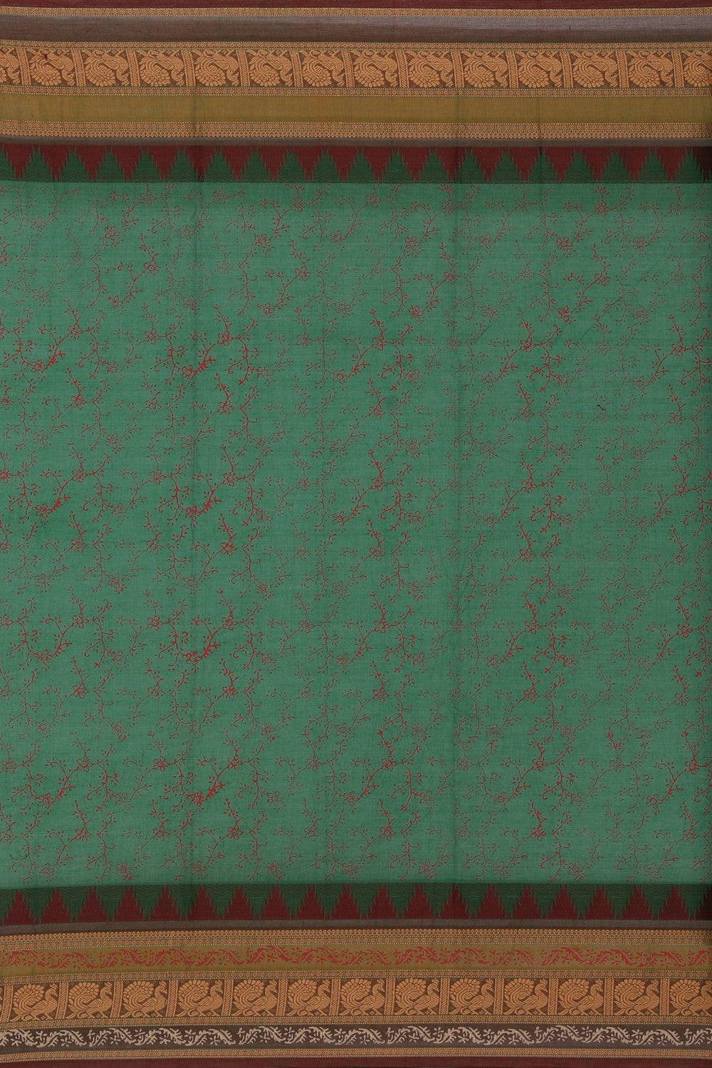 Image of Hand block printed cotton saree