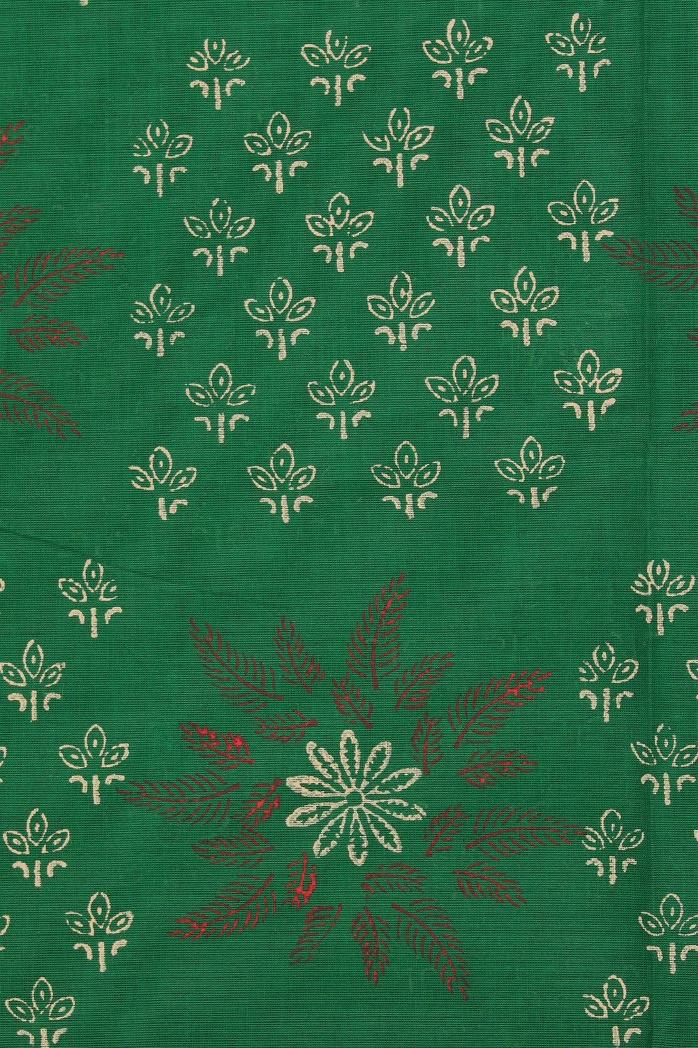 Image of Hand block printed cotton saree