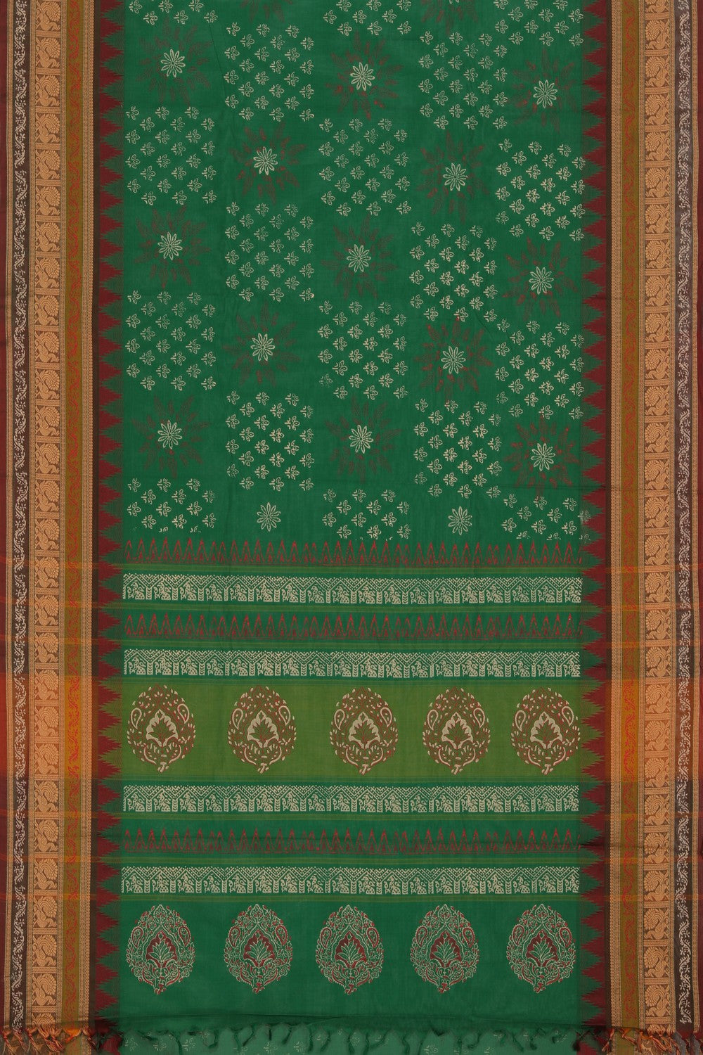 Collection of Hand block printed cotton saree in a gallery layout