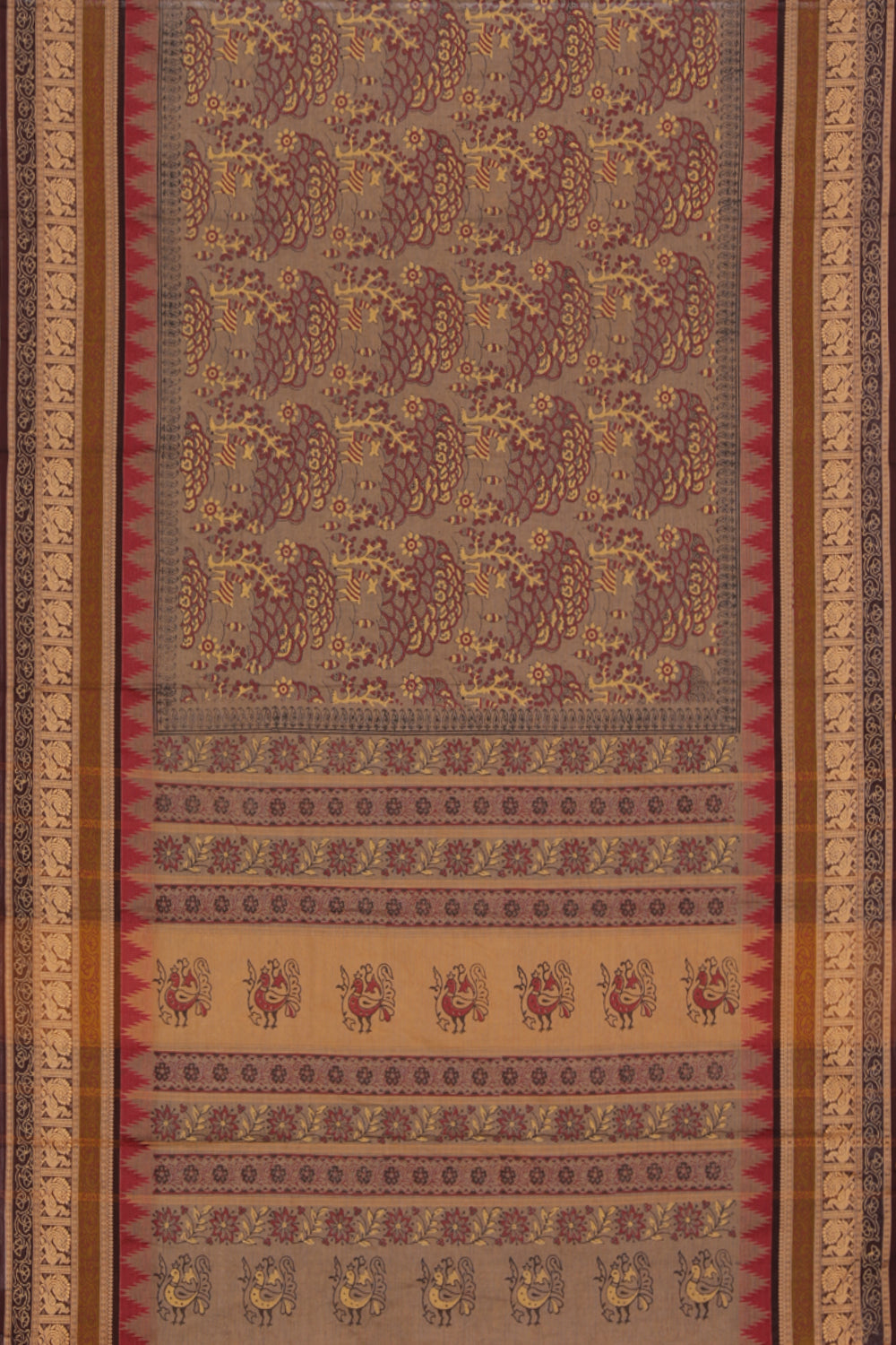 Collection of Hand block printed cotton saree in a gallery layout