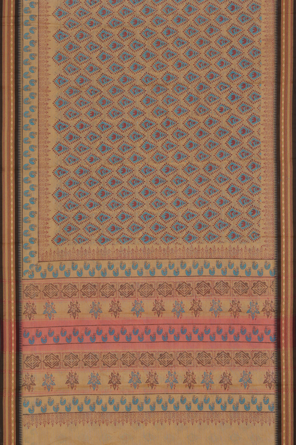 Collection of Hand block printed cotton saree in a gallery layout