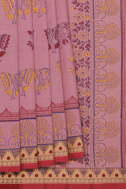 Collection of Hand block printed cotton saree in a gallery layout