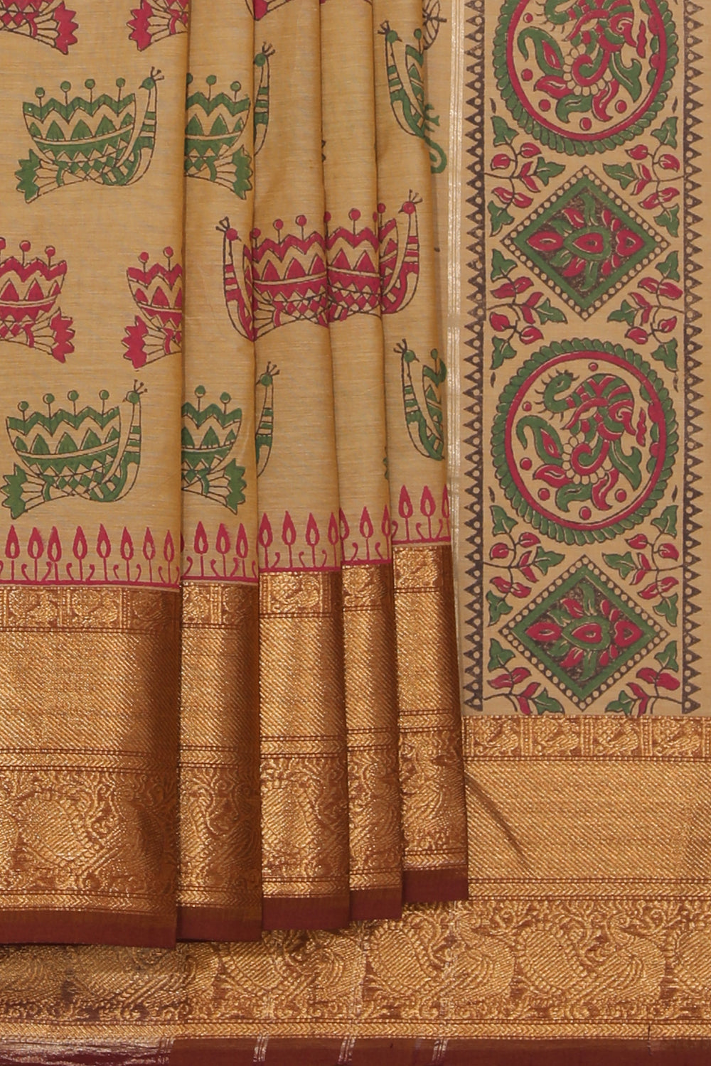 Collection of Hand block printed cotton saree in a gallery layout