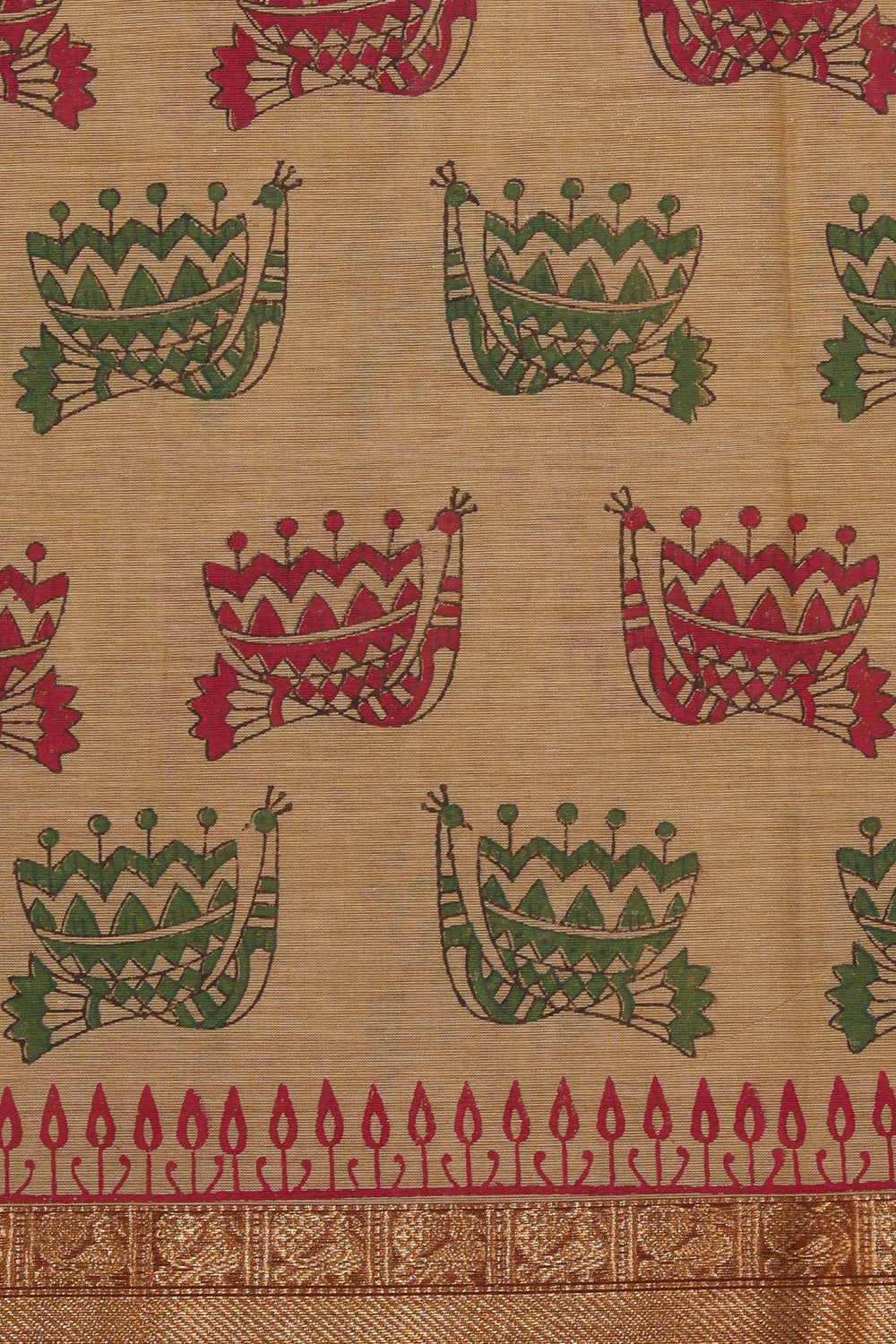 Collection of Hand block printed cotton saree in a gallery layout