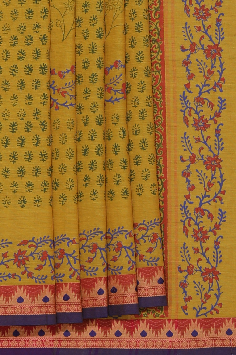 Collection of Hand block printed cotton saree in a gallery layout