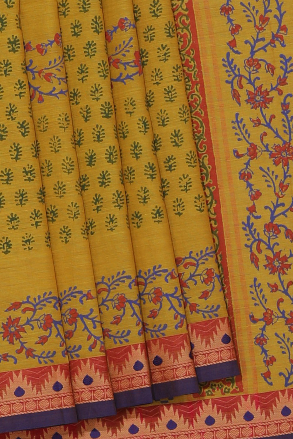 Collection of Hand block printed cotton saree in a gallery layout