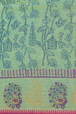 Collection of Hand block printed cotton saree in a gallery layout