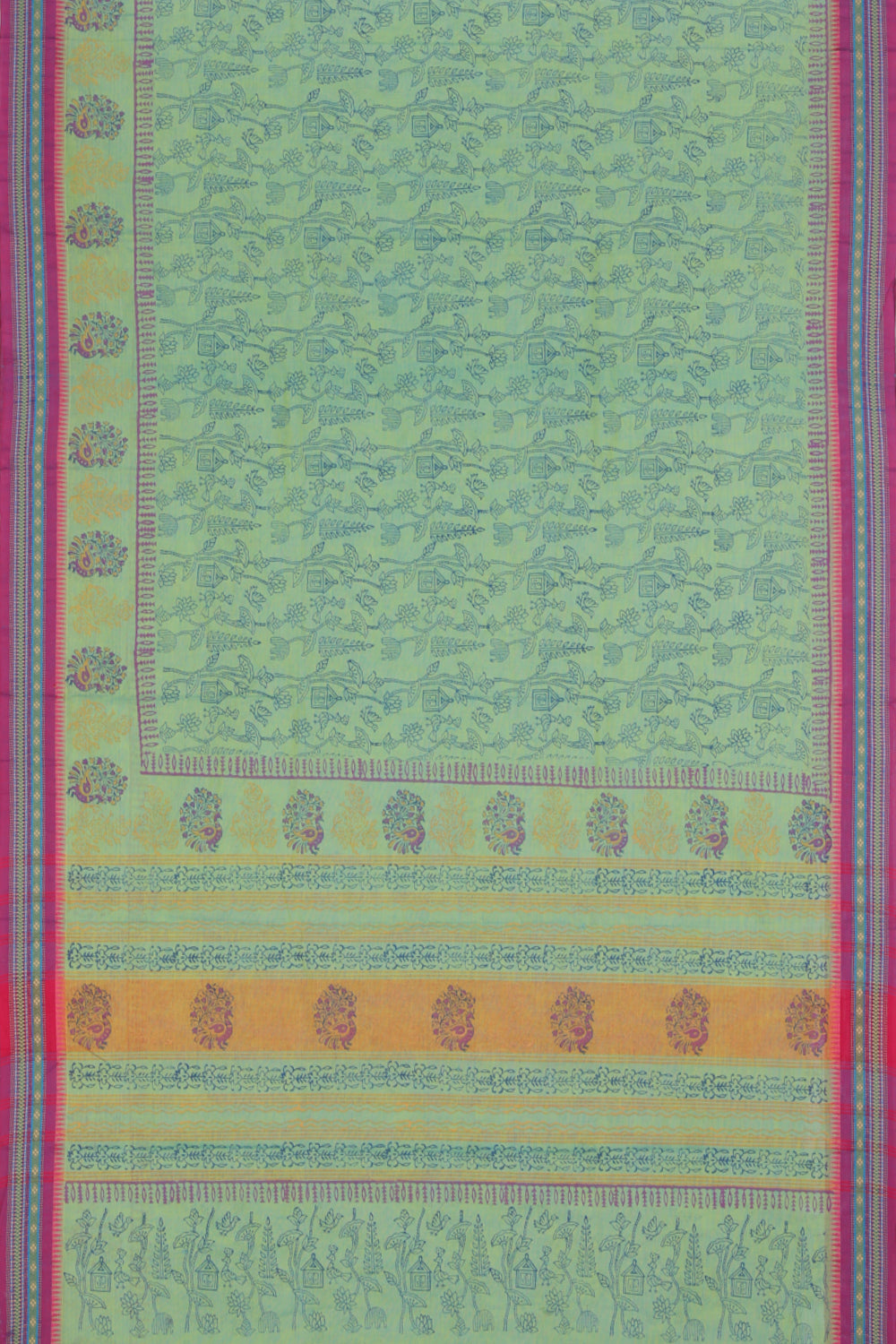 Collection of Hand block printed cotton saree in a gallery layout